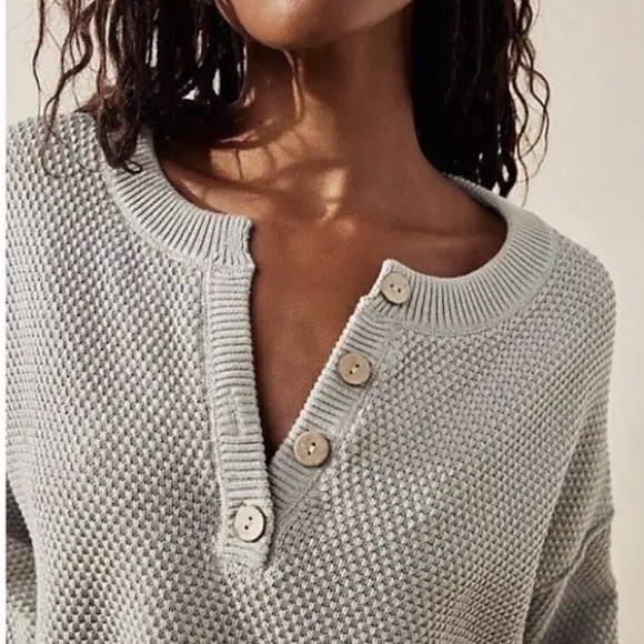 Free People Hailee Sweater Set - size small - color: salt water khaki - Picture 2 of 6